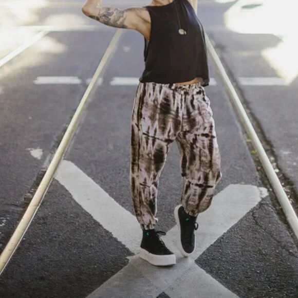 Miami Print Jogger Harem Pant Unisex Skateboard Yoga Travel Drawstring Smoke - Picture 8 of 8